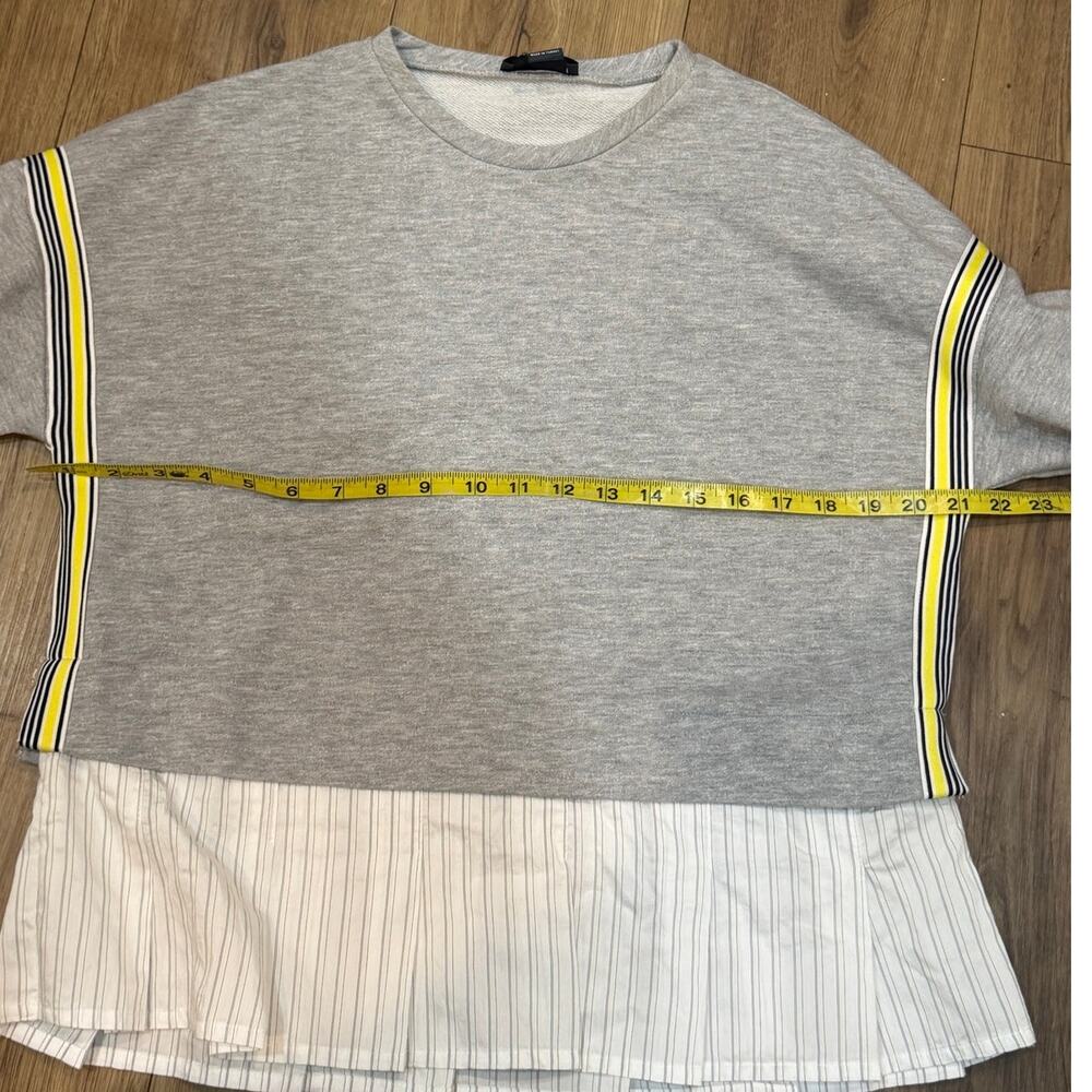 Maeve Sweatshirt Blouse Gray Layered Stripe Detail Women’s XXS - Picture 8 of 10